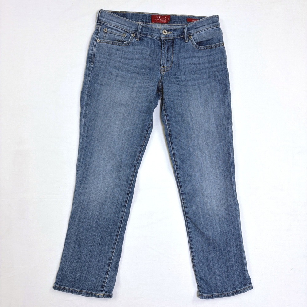 Lucky Brand Sweet Crop Jeans Womens 2/26 Medium Wash Straight Leg Denim Blue